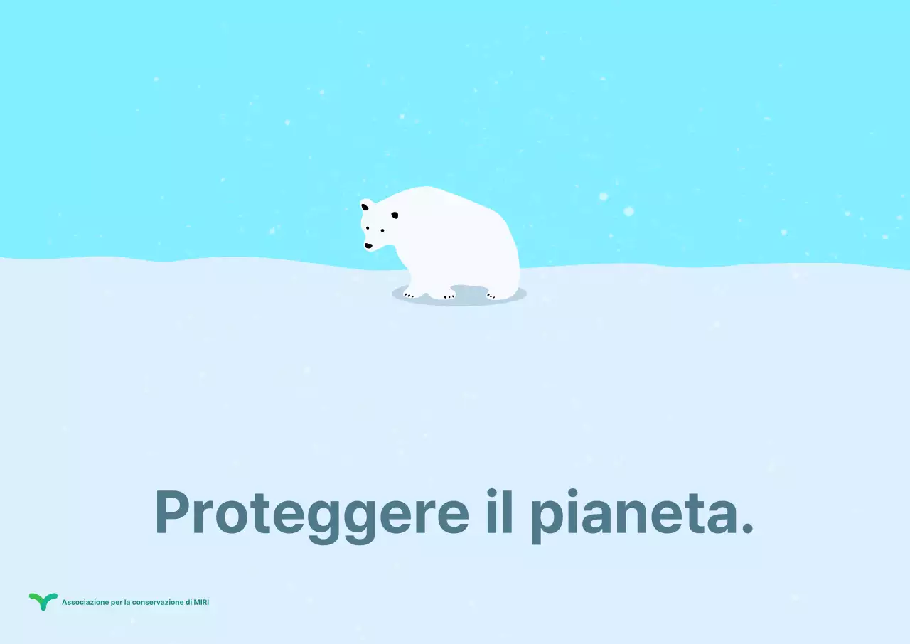 Poster tridimensionale sulla conservazione dell'orso polare con design piatto