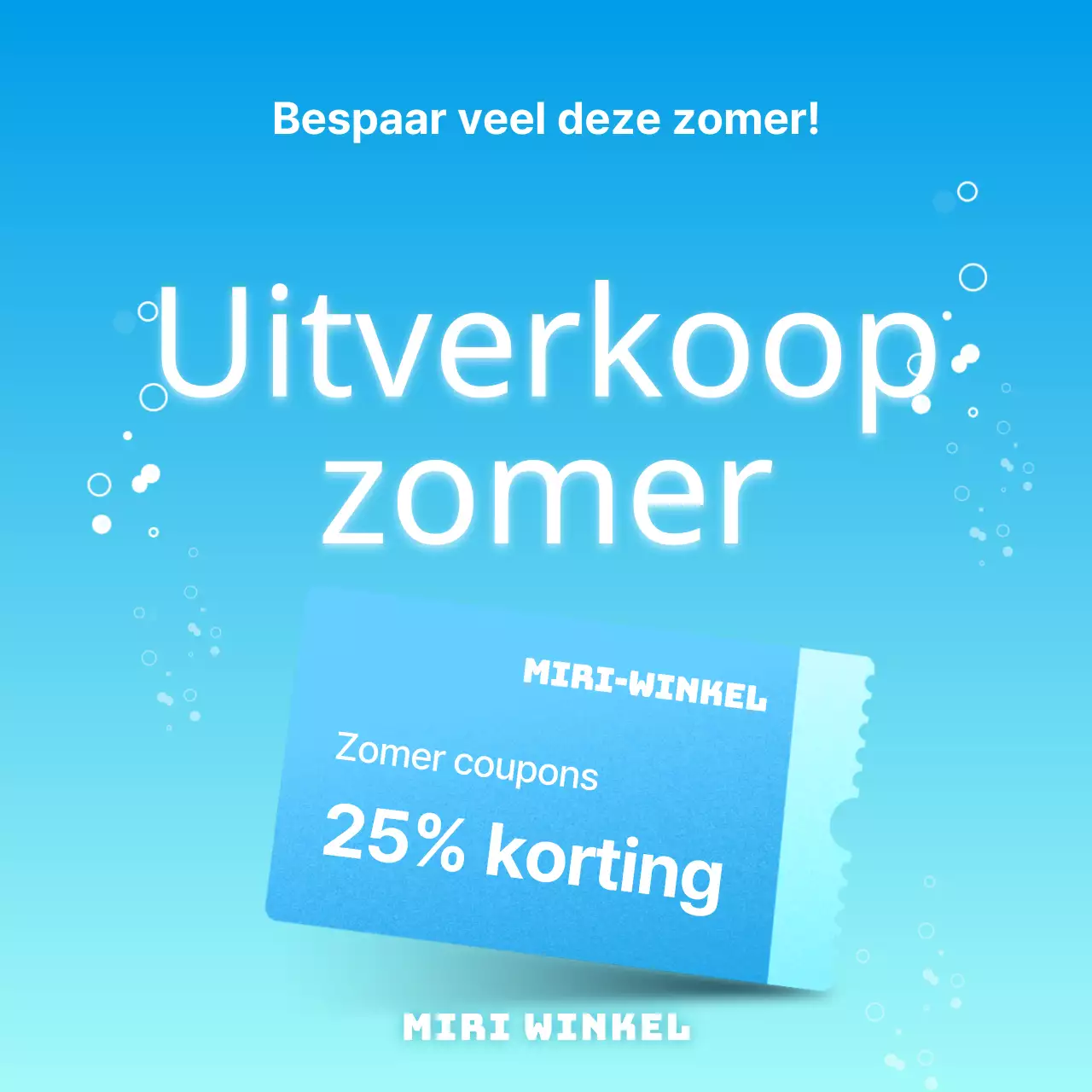 Promoot een moderne zomeruitverkoop in lichtblauw en chartreuse