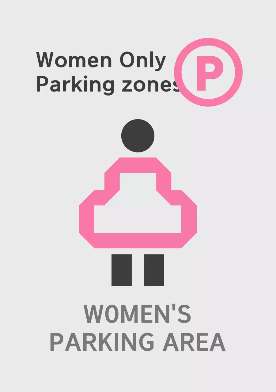 Tempat parkir khusus wanita berwarna merah muda