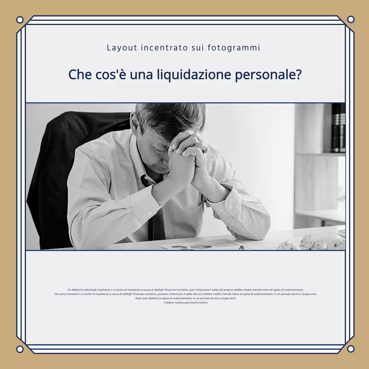 Promuovere uno studio legale di classe in blu navy e oro