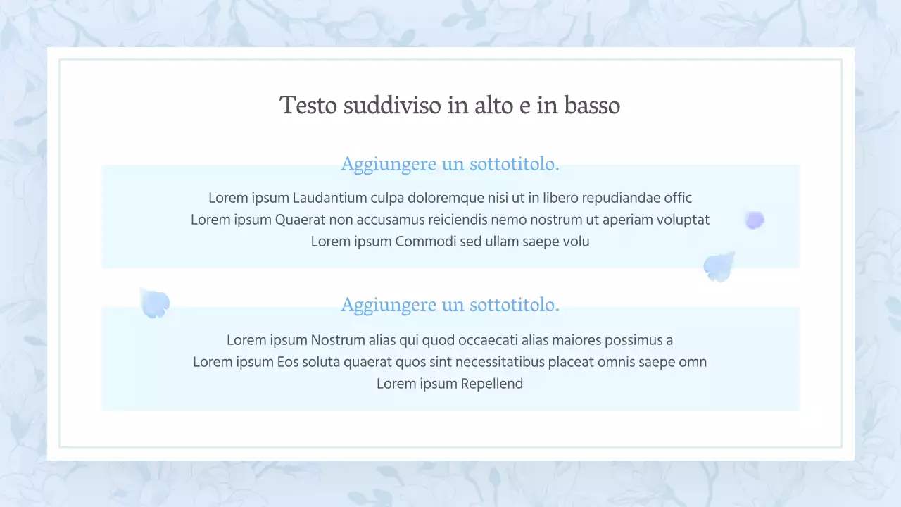 Una classica proposta floreale estiva in azzurro