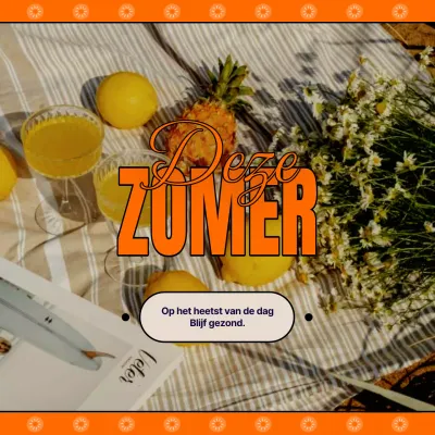 Retro zomerwensbriefpapier in oranje