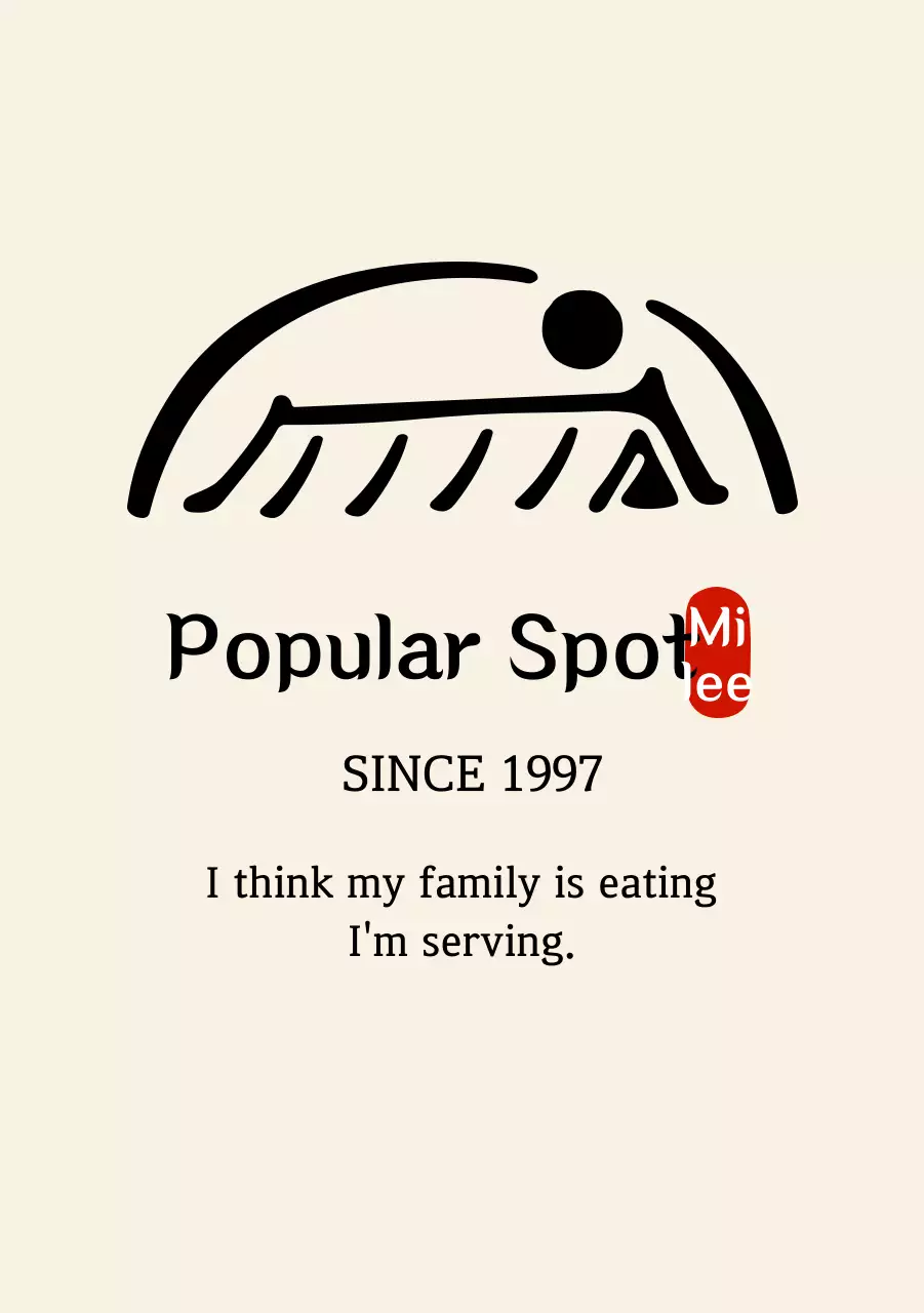 Logo restoran Korea yang rapi dan petunjuk parkir