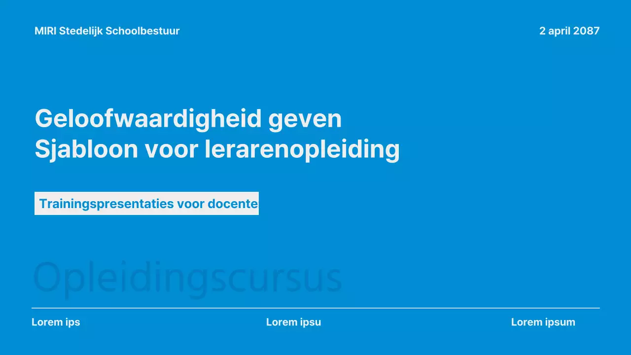 Een eenvoudige syllabus voor een blauw en grijs trainingsprogramma