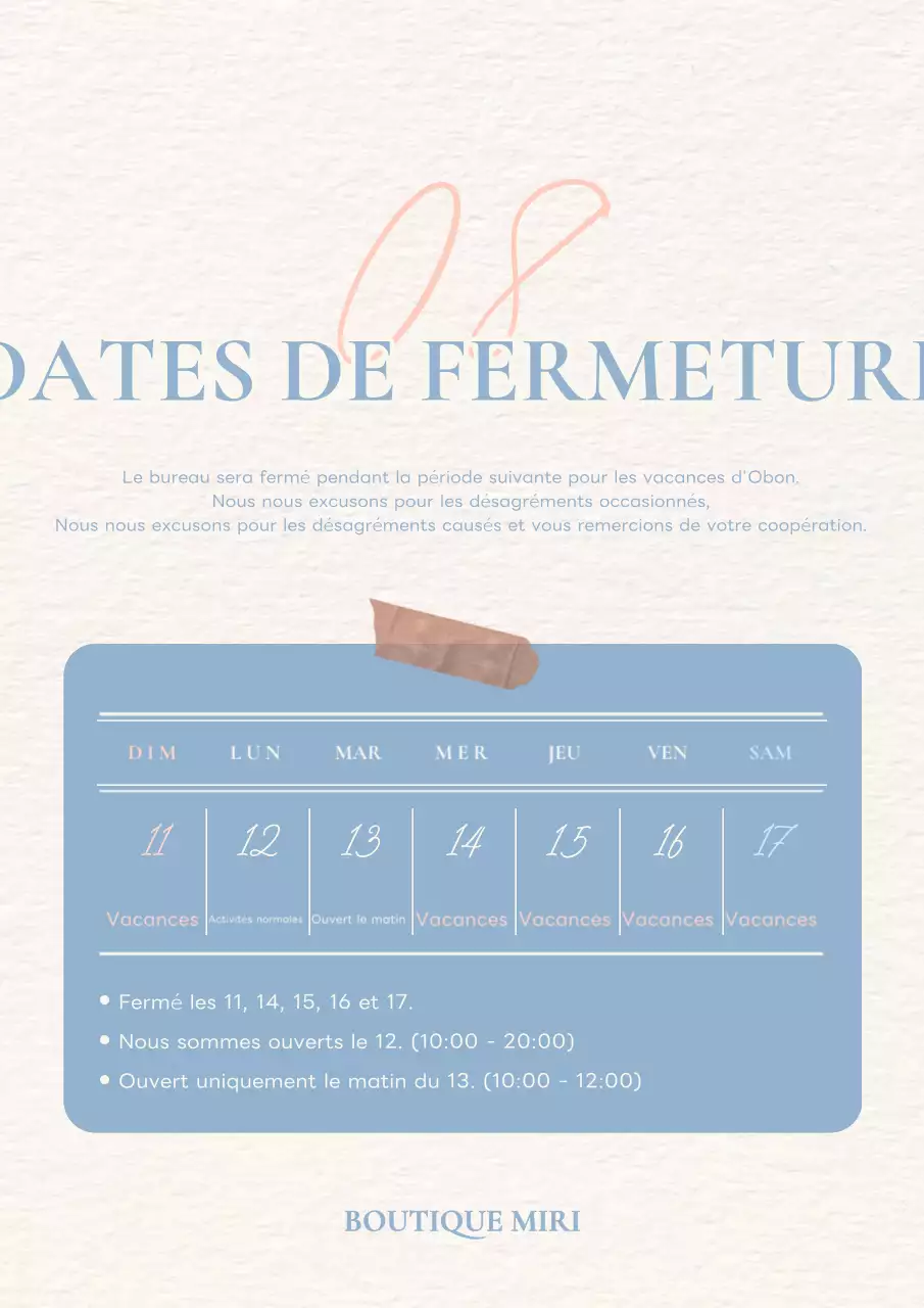 Un concept calme et simple de lettre de vacances en bleu