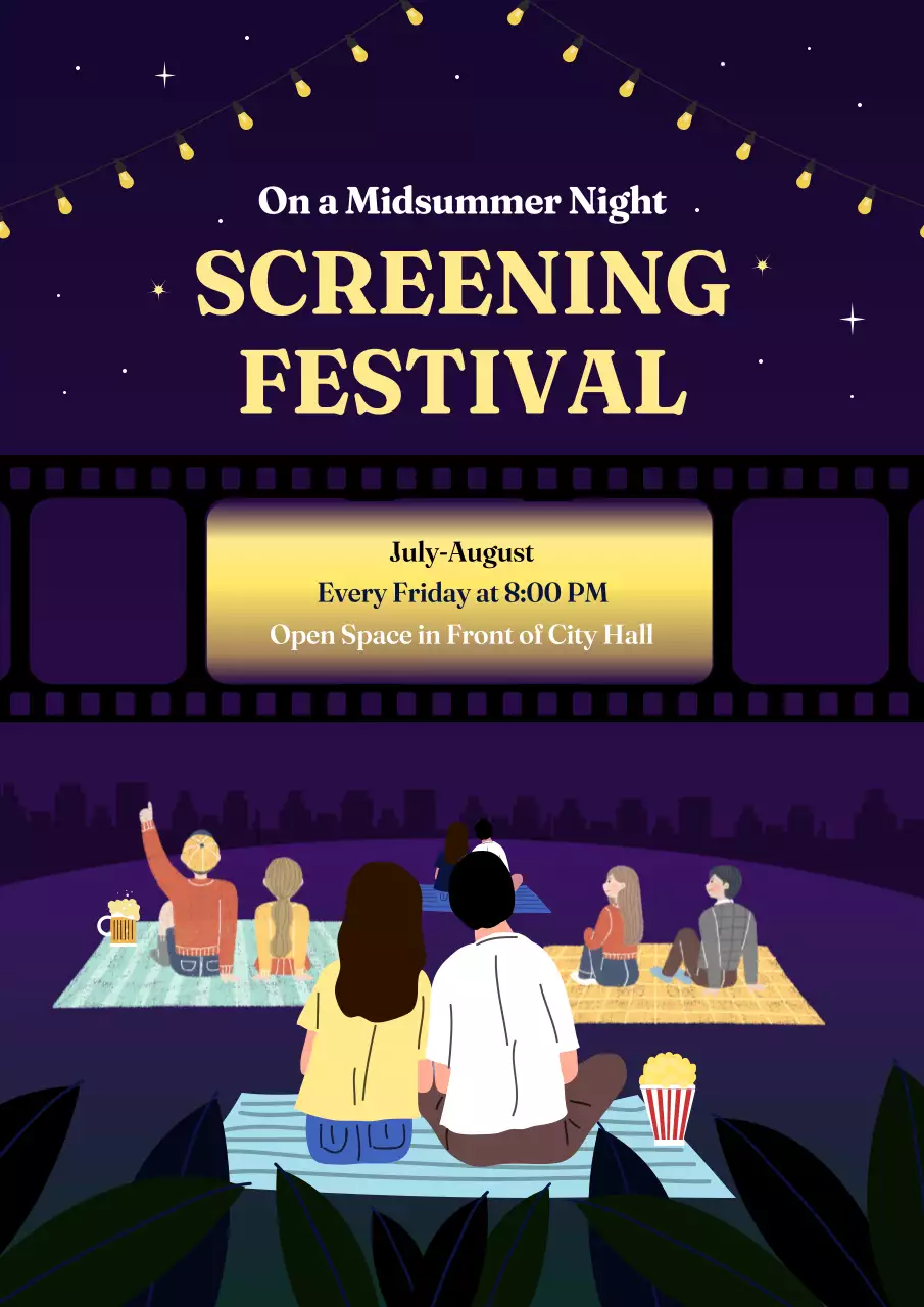 Purple Vintage Movie Event Poster