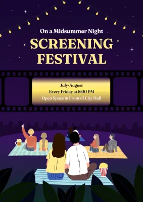 Purple Vintage Movie Event Poster