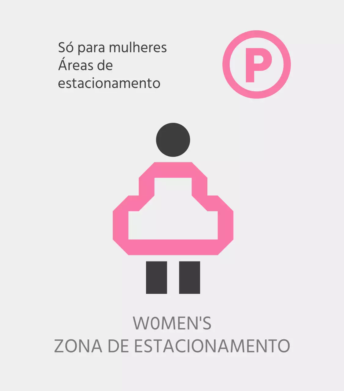 Lugares de estacionamento cor-de-rosa só para mulheres