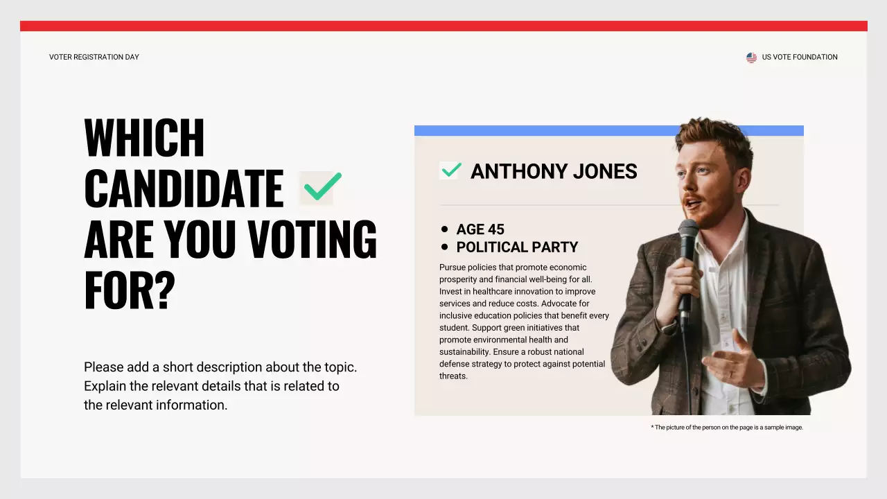 Red Simple Voter Registration Guide Presentation