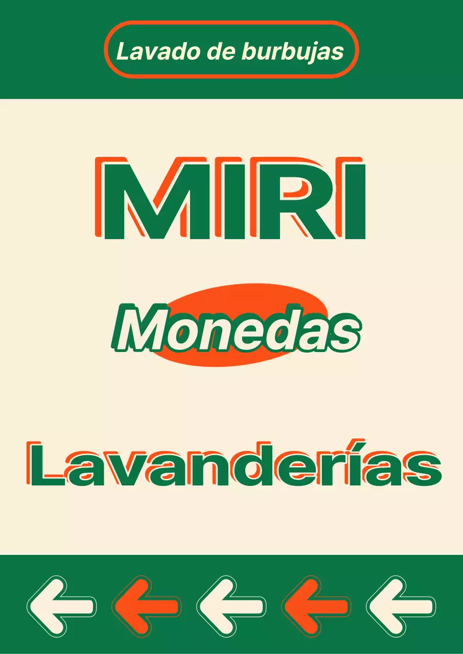 Cartel de lavandería de monedas en estilo vintage americano