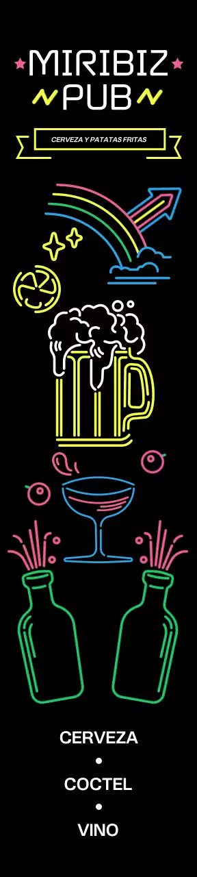 Un pub lleno de carteles de neón