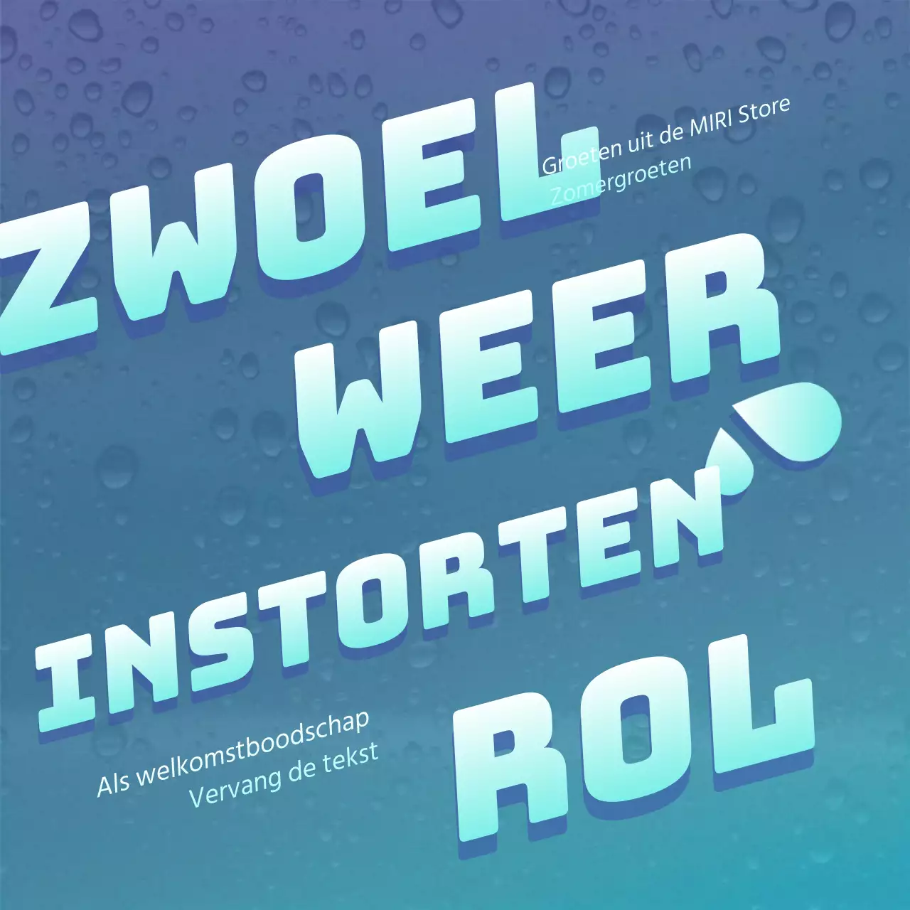 Een eenvoudige zomerse groet in blauw en lichtblauw