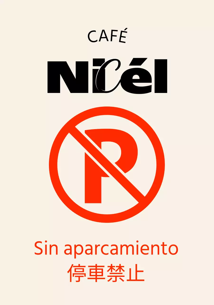 Sin señalización de aparcamiento en una cafetería moderna y a la última