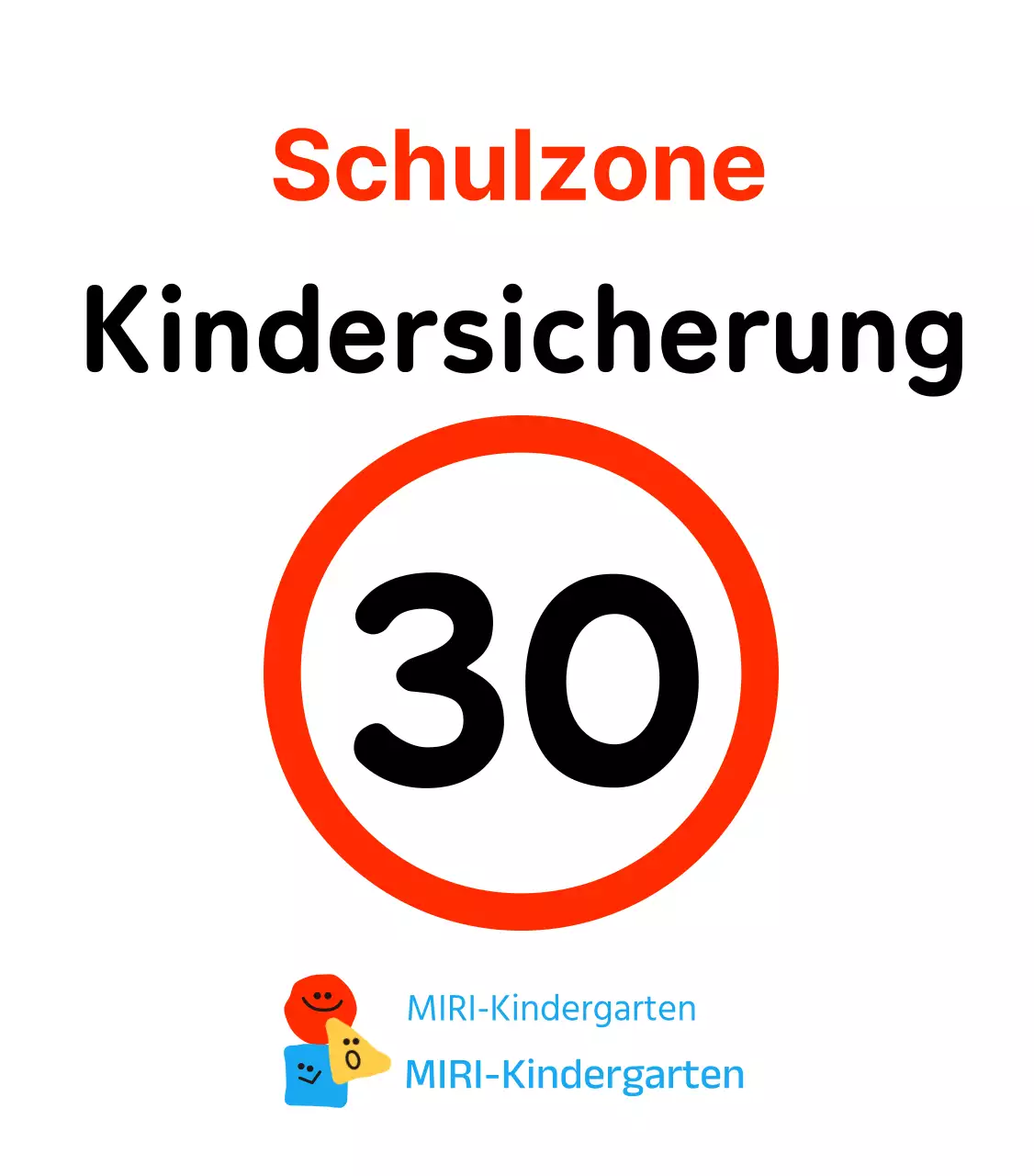 Niedliche FormenCharaktere Parkverbot im Kinderschutzgebiet Schild