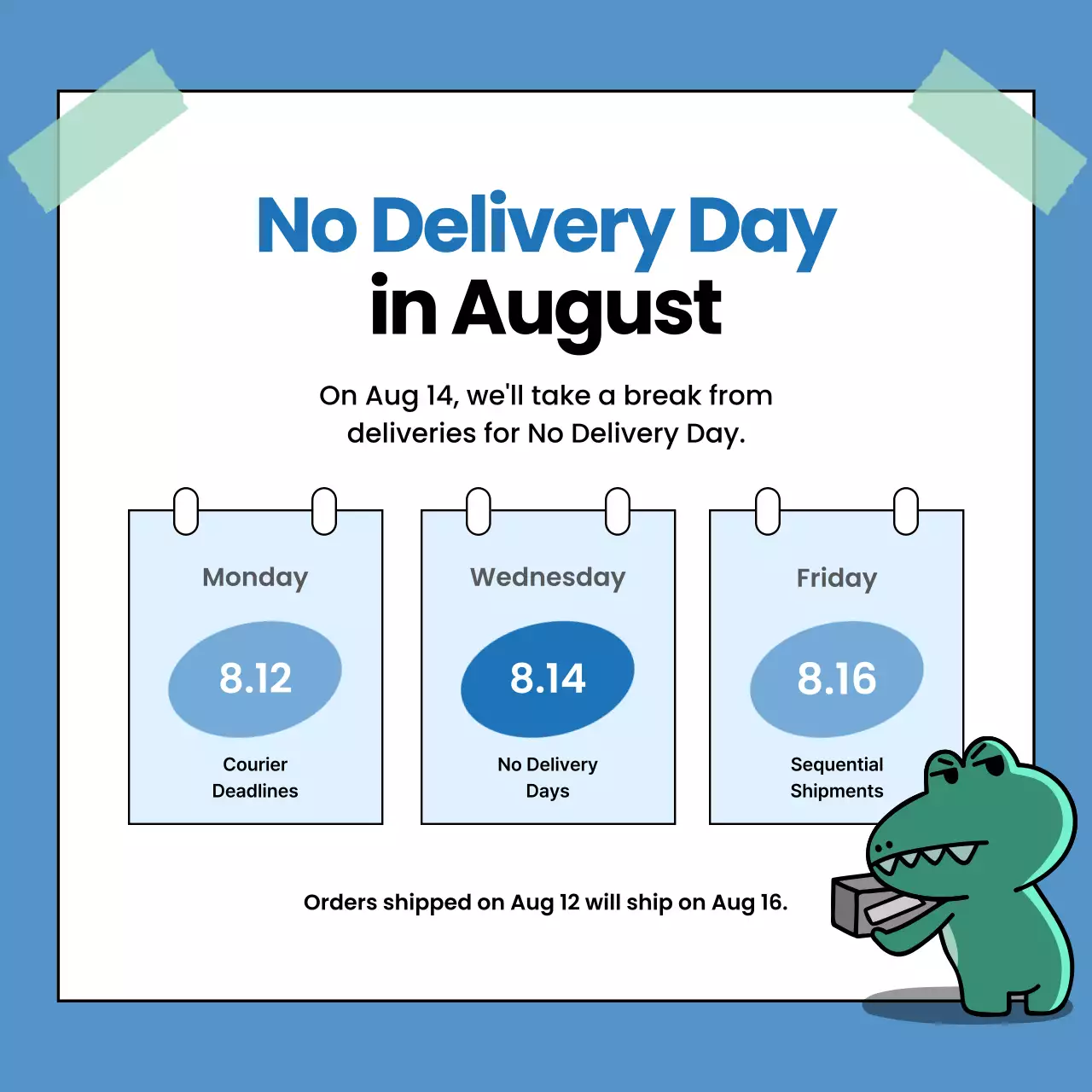 Blue Modern Delivery Announcement Social Media Post