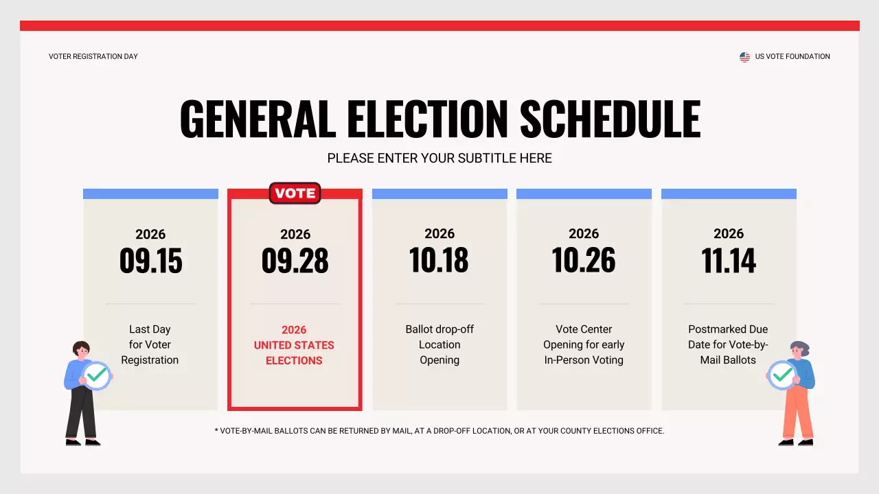Red Simple Voter Registration Guide Presentation