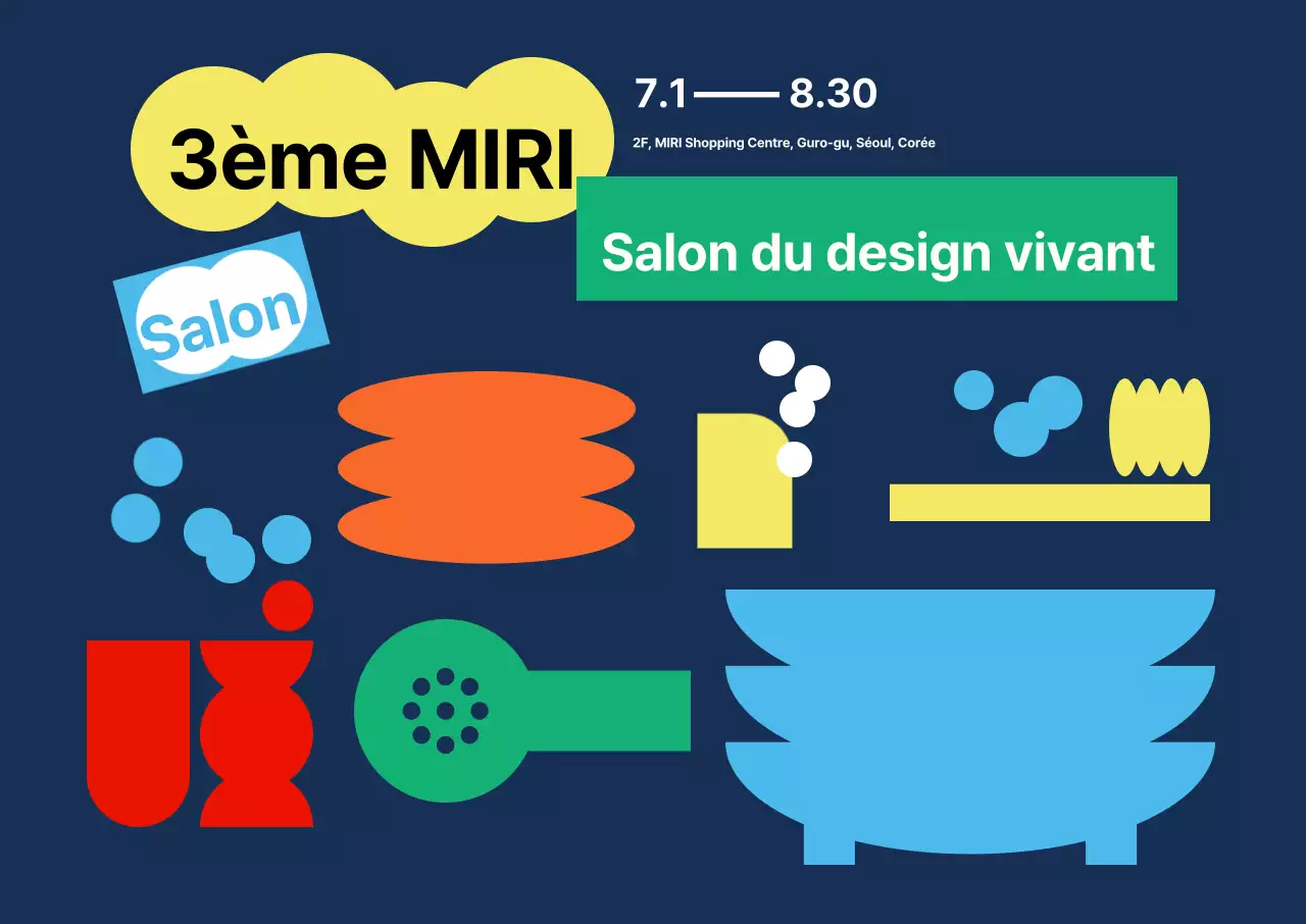 Salon du design vivant avec des meubles au graphisme simple