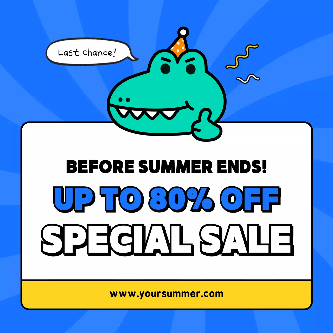 Blue Comic Sale Promotion Social Media Post