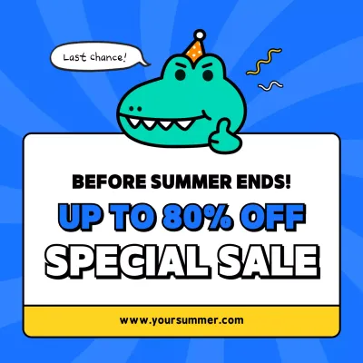 Blue Comic Sale Promotion Social Media Post