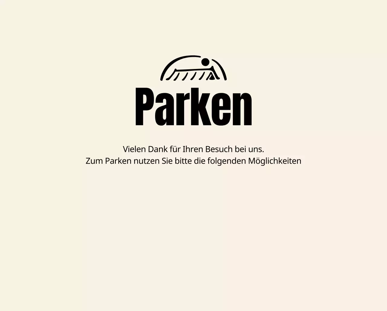 Hübsches Logo eines koreanischen Restaurants und Hinweise zum Parken