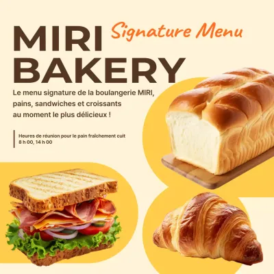 Promouvoir le menu simple de la boulangerie Yellow's