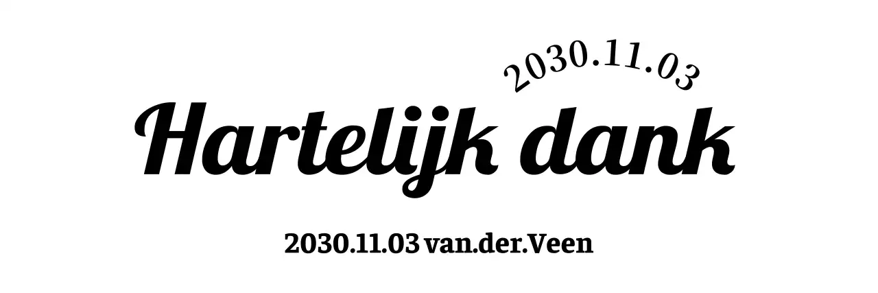Een stijlvolle, eenvoudige begroeting met sheriflettertypes en gebogen tekst
