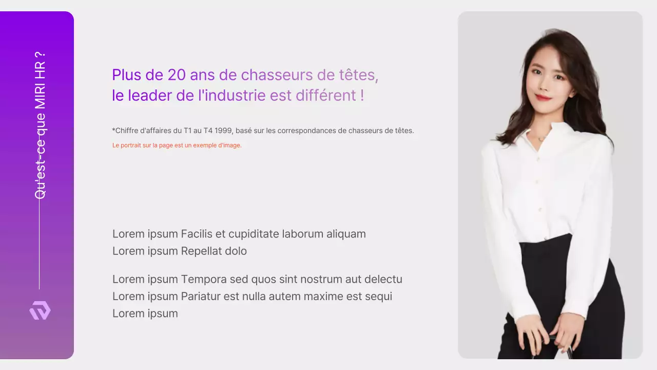 Proposition moderne de chasseur de têtes en RH, en violet et blanc