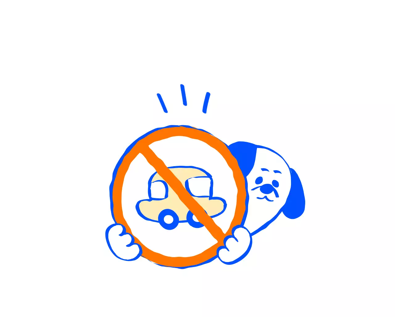 Perro lindo café cachorro carácter no hay señal de estacionamiento