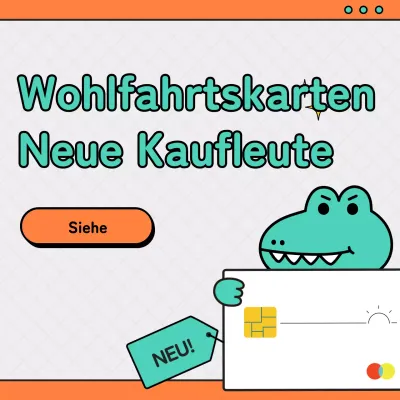 Kitschige Sozialkaufmann-Ankündigungen in mint und weiß