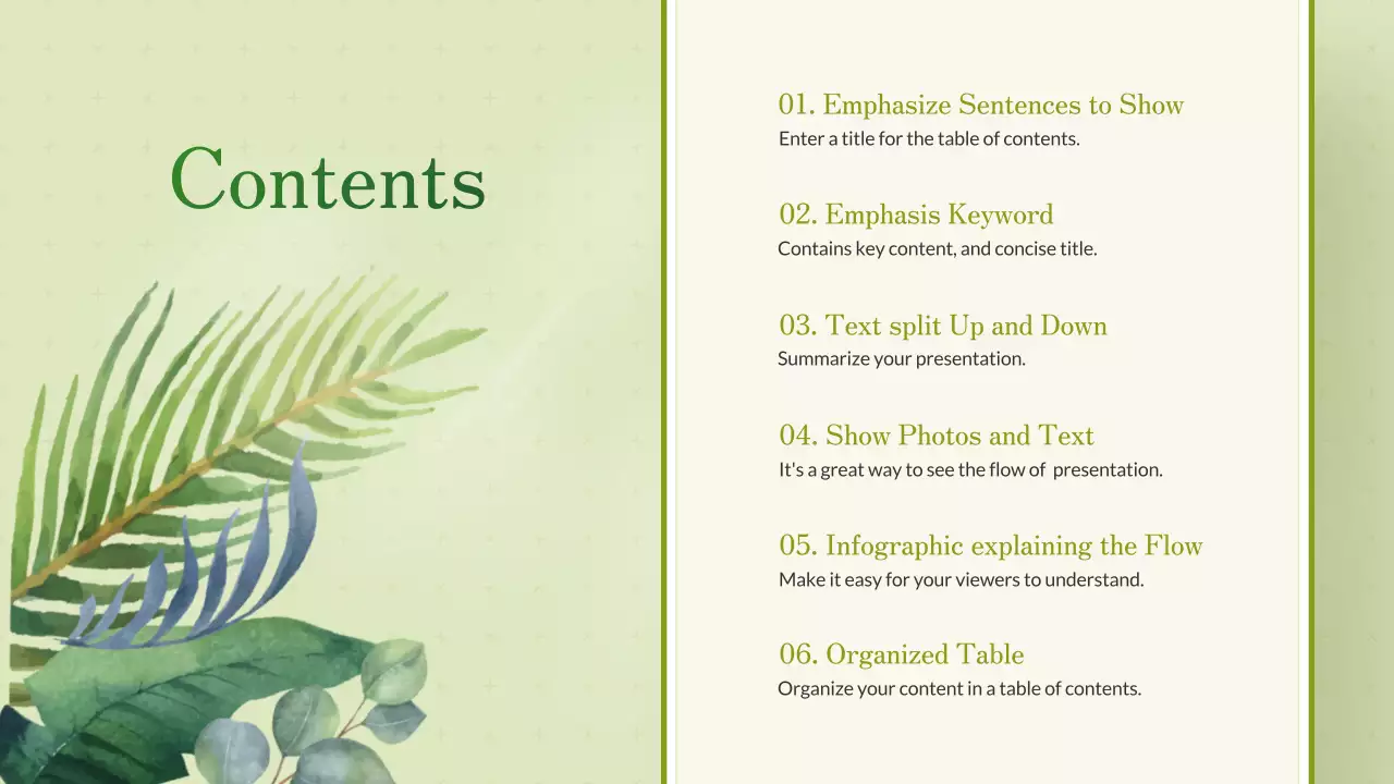 Green Floral Template Presentation