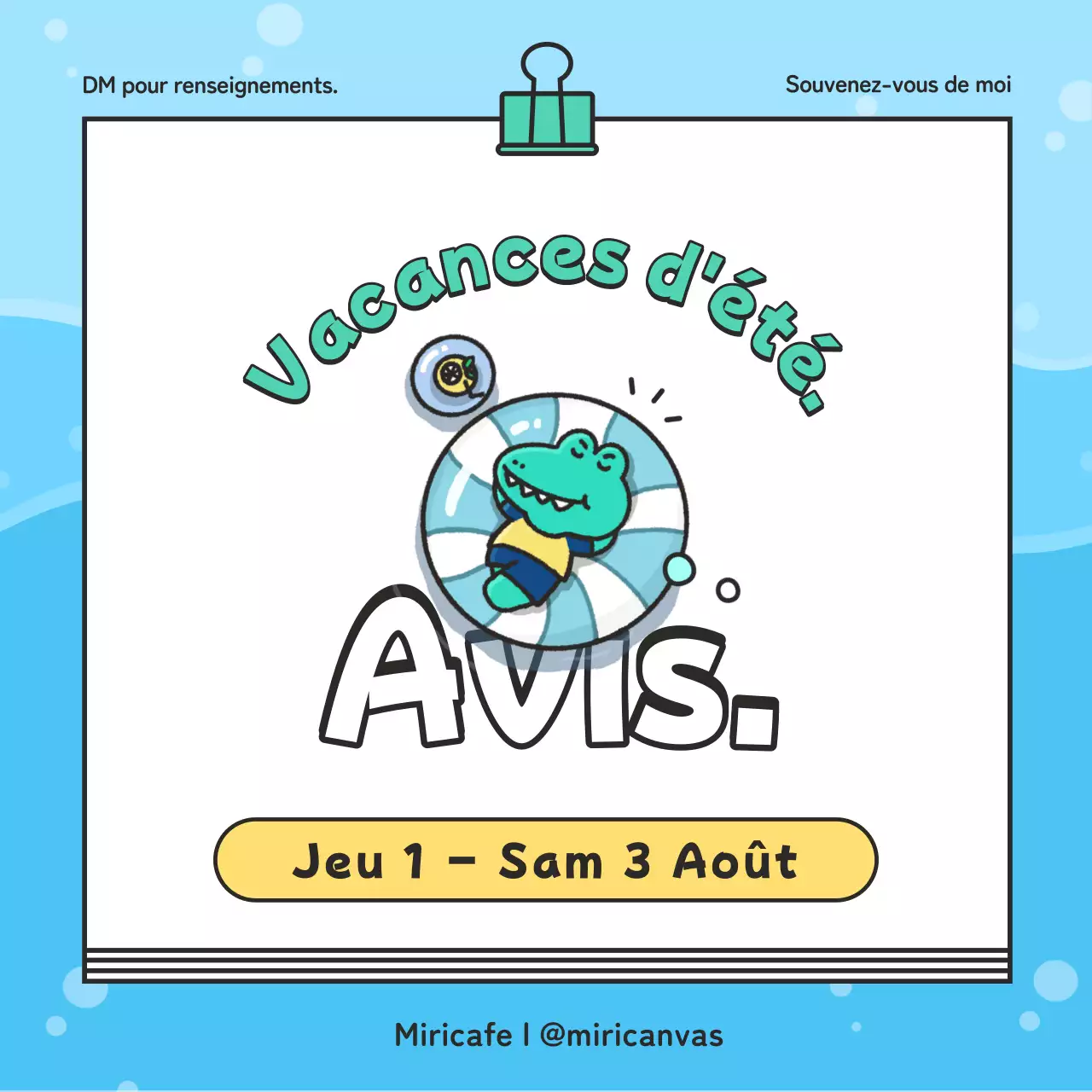 Jolies vacances d'été vertes et bleues