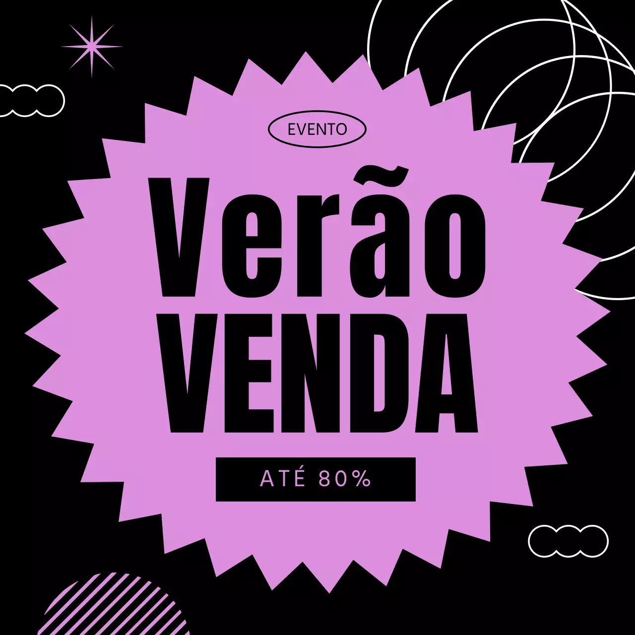 Promover uma venda de verão kitsch em preto