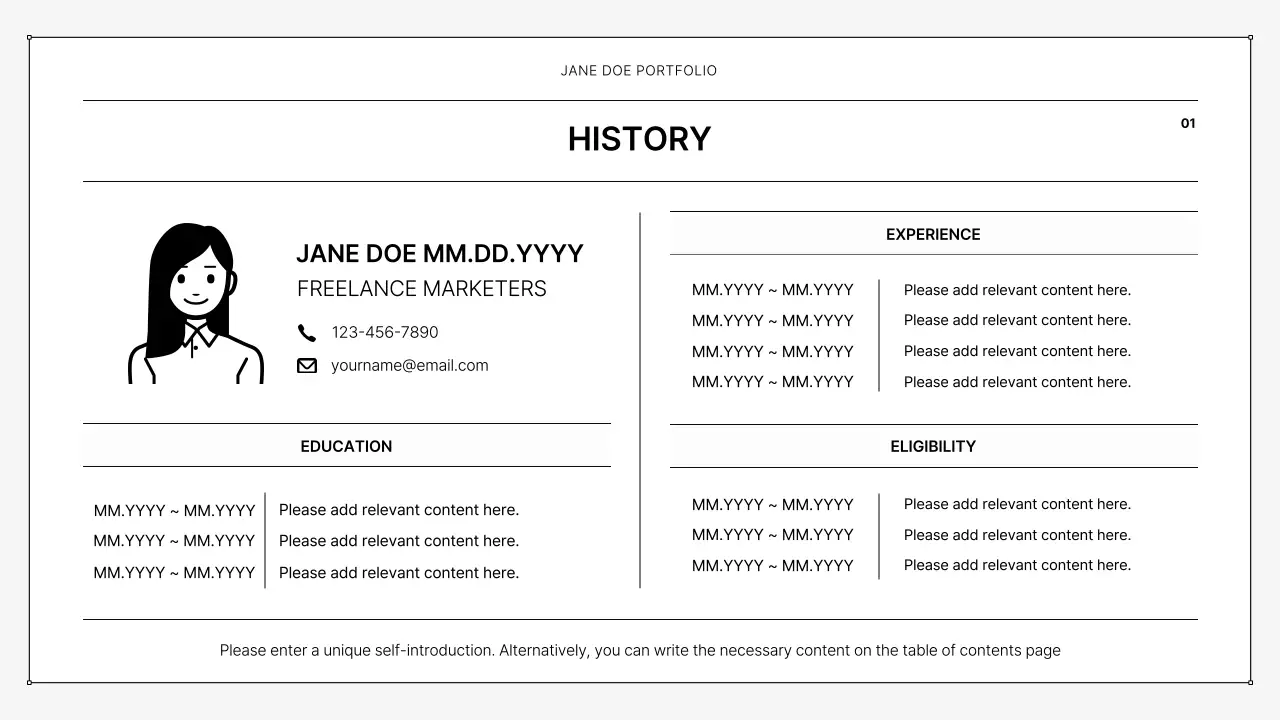 Trình bày tài liệu danh mục đầu tư tối giản màu đen