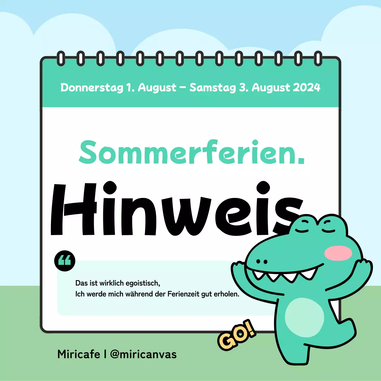 Ein Leitfaden für schöne Sommerferien in Grün und Hellblau