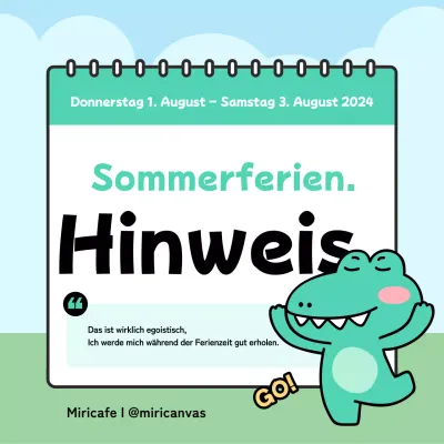 Ein Leitfaden für schöne Sommerferien in Grün und Hellblau