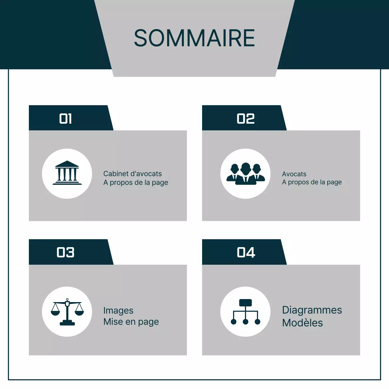 Une lettre de motivation commerciale simple en bleu marine et gris