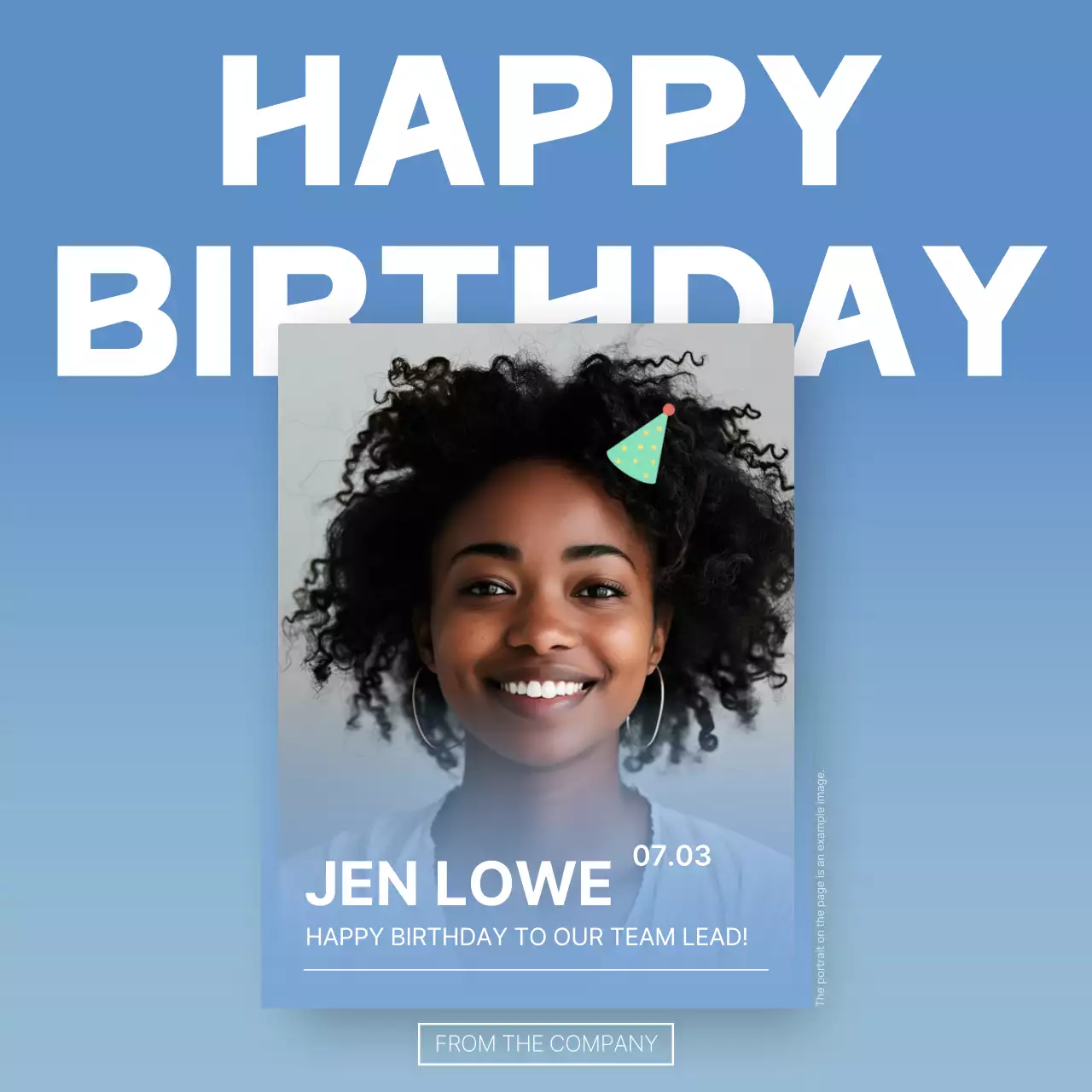 Blue Modern Birthday Announcement Social Media Post