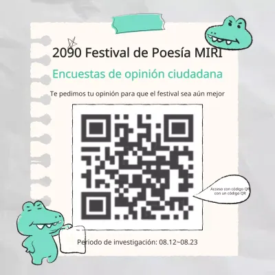 Encuesta ciudadana festiva en chartreuse y blanco