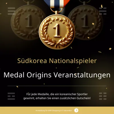 Werben Sie für Ihre Veranstaltung mit einer einfachen gelben und weißen Medaille.