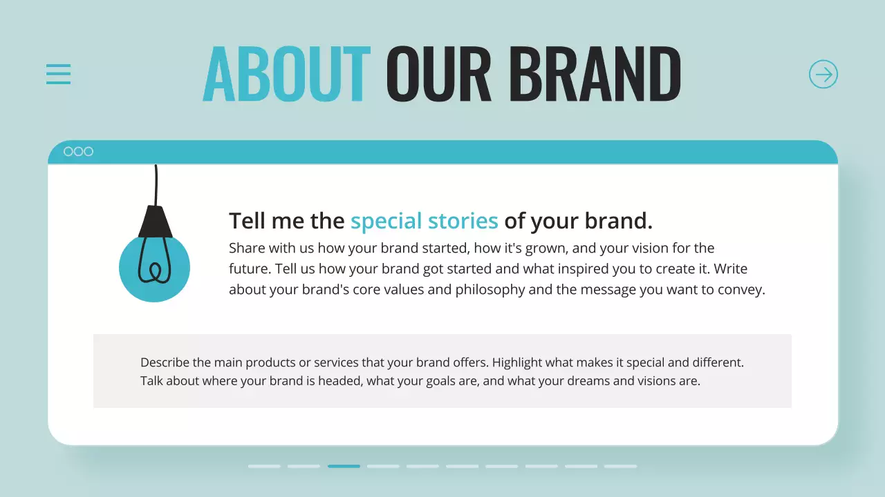 A simple mint and gray small business branding statement