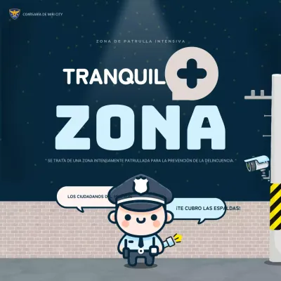 Promover zonas de alto patrullaje sencillas en azul marino y azul claro