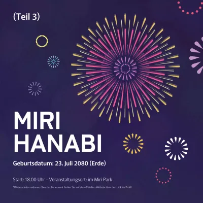 Lila und weiße Pops werben für Sommerfeuerwerke.