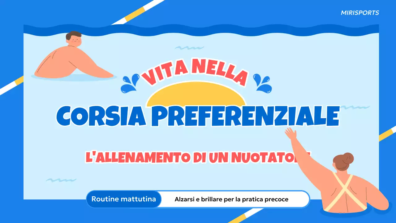 Un giorno nella vita dei nuotatori blu e rossi e la pubblicità che ricevono