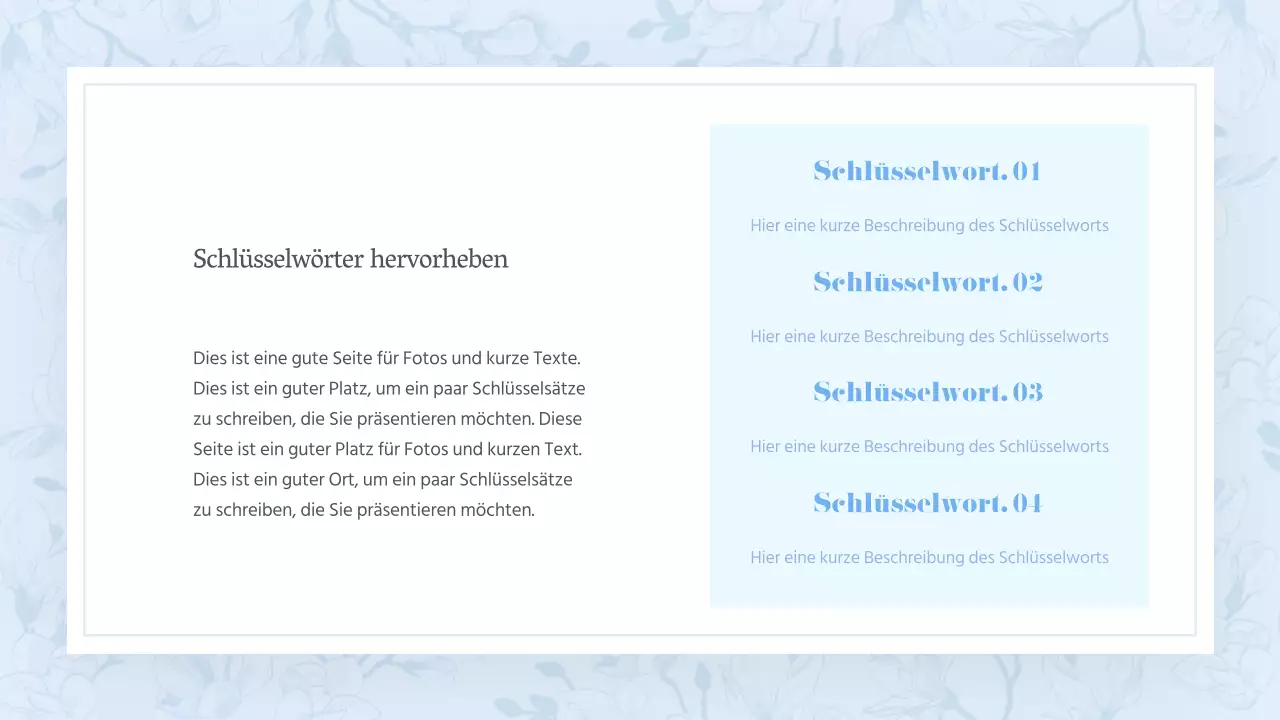 Ein klassischer Sommerblumenvorschlag in Hellblau