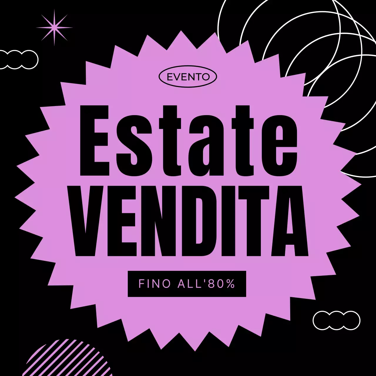 Promuovere una vendita estiva kitsch in nero