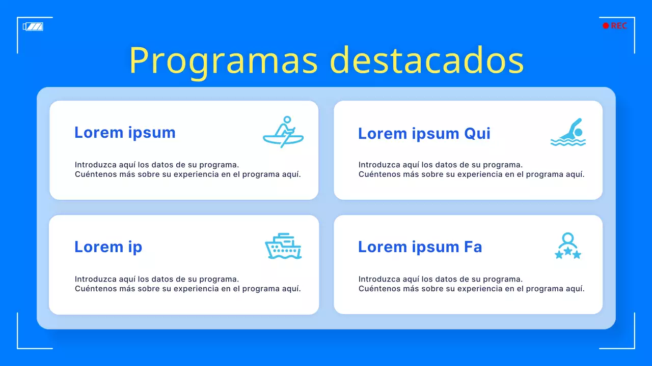 Promoción de un sencillo festival de ocio marítimo en azul y amarillo