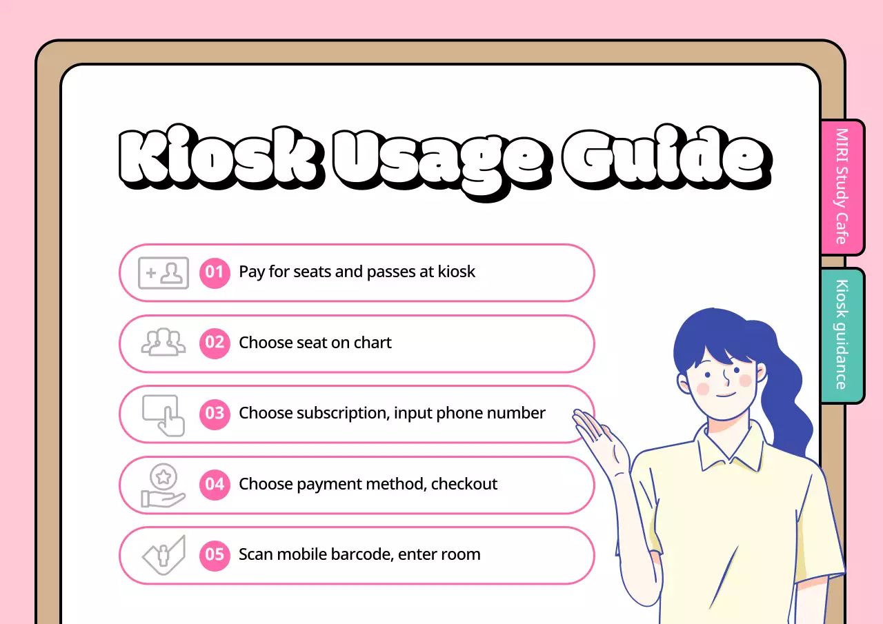 Pink Simple Kiosk Guide Poster