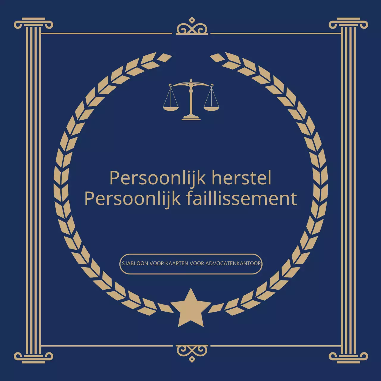 Een stijlvol advocatenkantoor promoten in marineblauw en goud