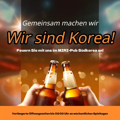 Förderung eines trendigen orange-schwarzen Pub Cheer-Events
