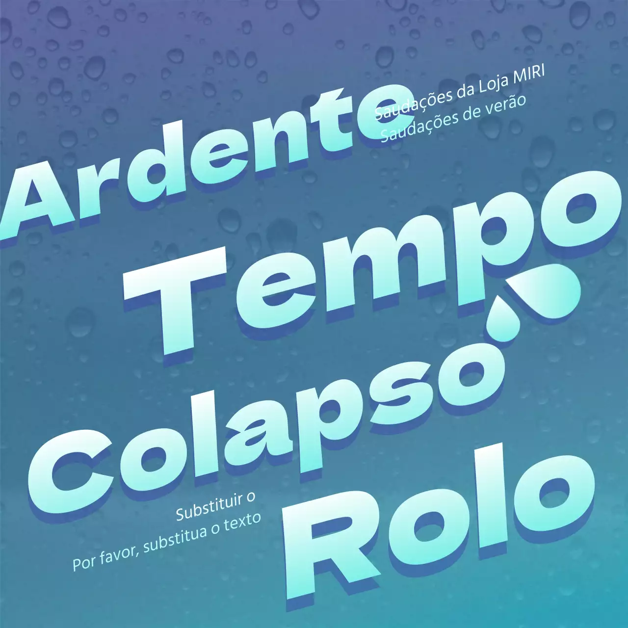 Um simples post de cumprimentos de verão em azul e azul claro